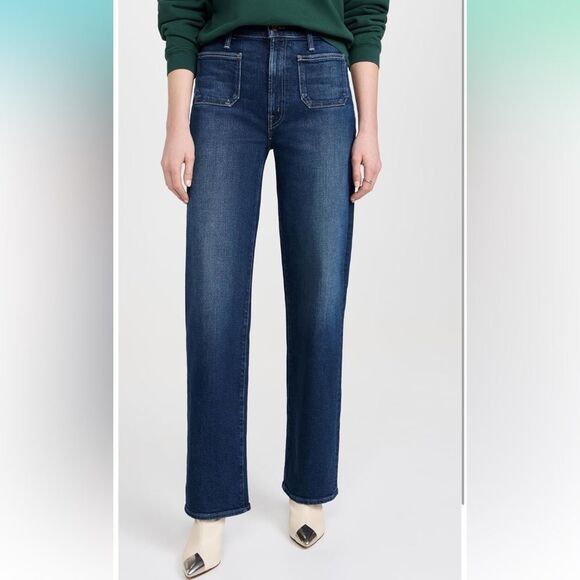 NWT MOTHER Women's Patch Pocket Rambler Zip Sneak Jeans size 26 - Picture 1 of 15